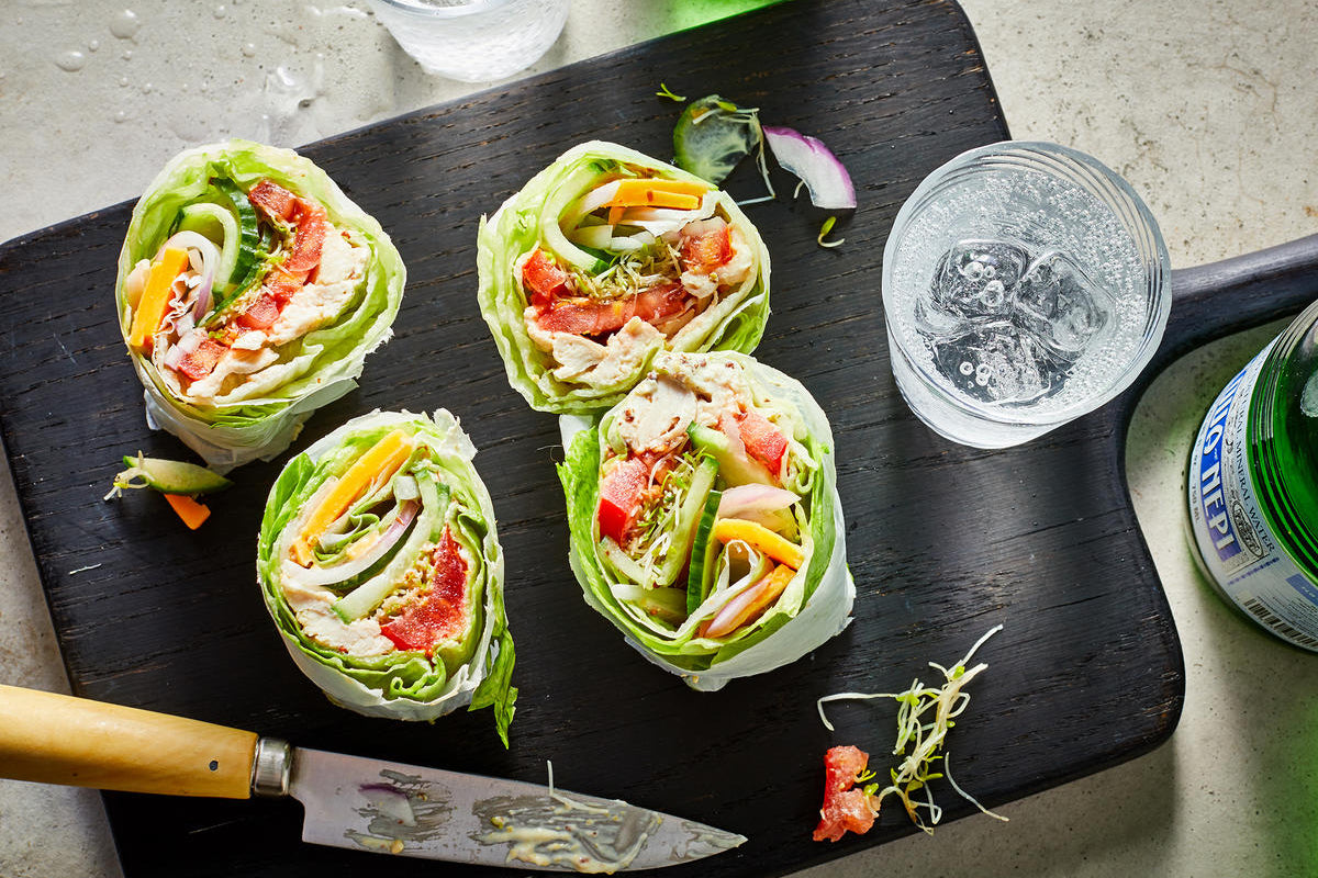 Een gezonde lunch: Gevulde sla wraps
