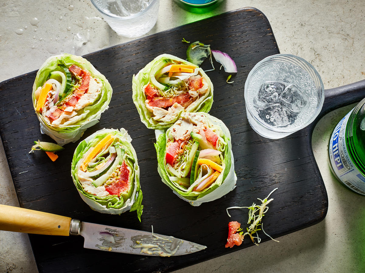 Een gezonde lunch: Gevulde sla wraps