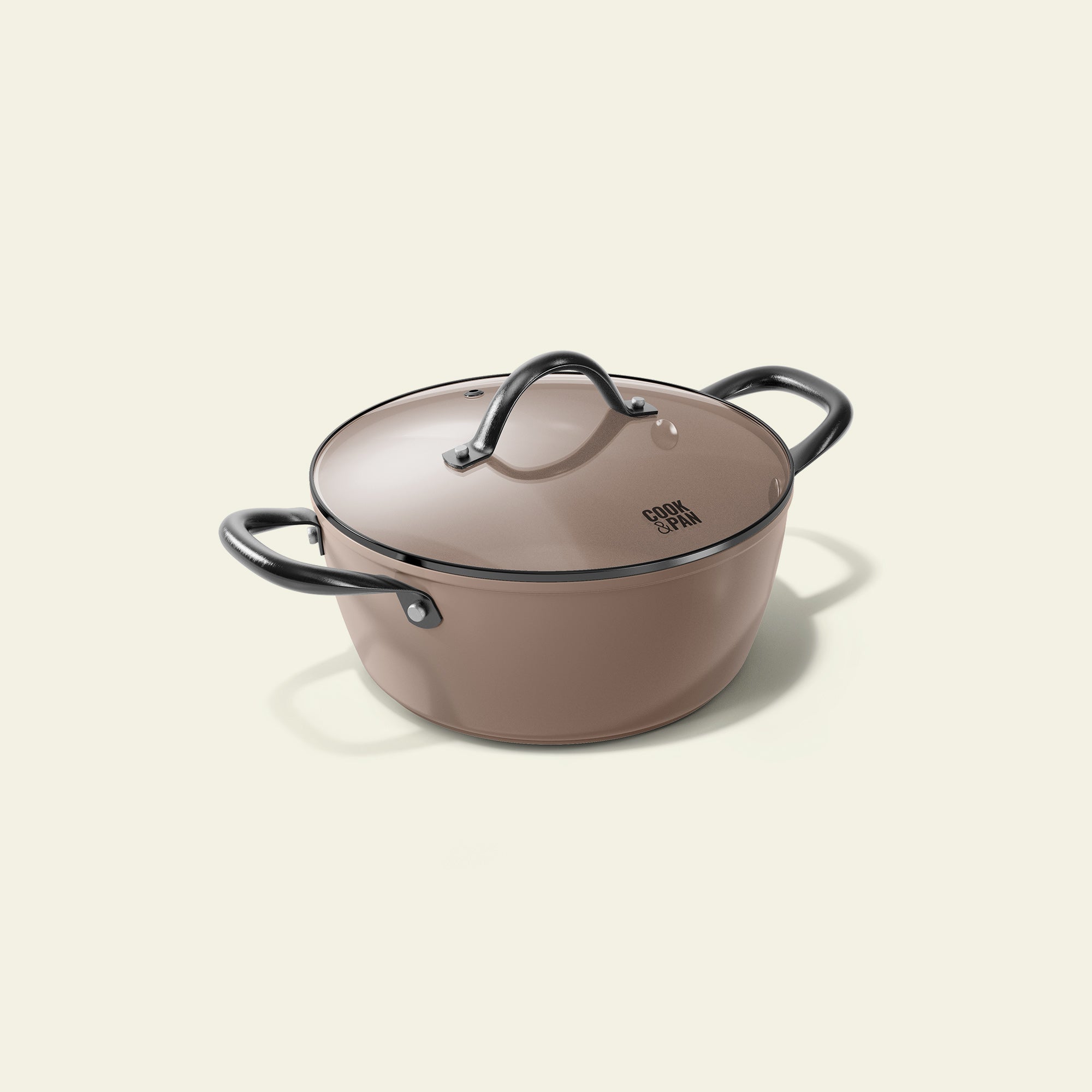 Taupe of Mind Cooking pot with lid 24 cm