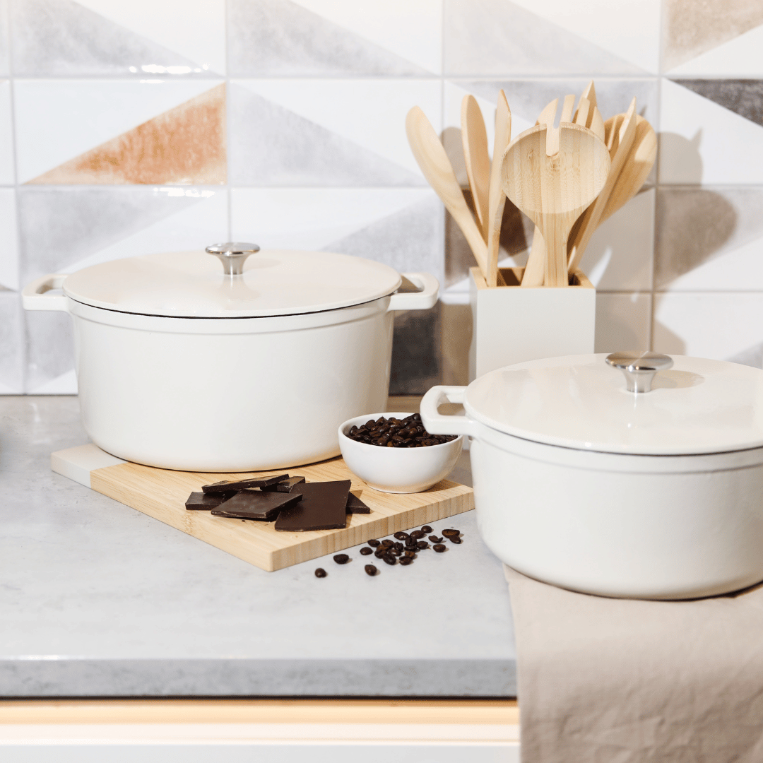 Go Ivory Cast Iron Casserole Set 2-piece