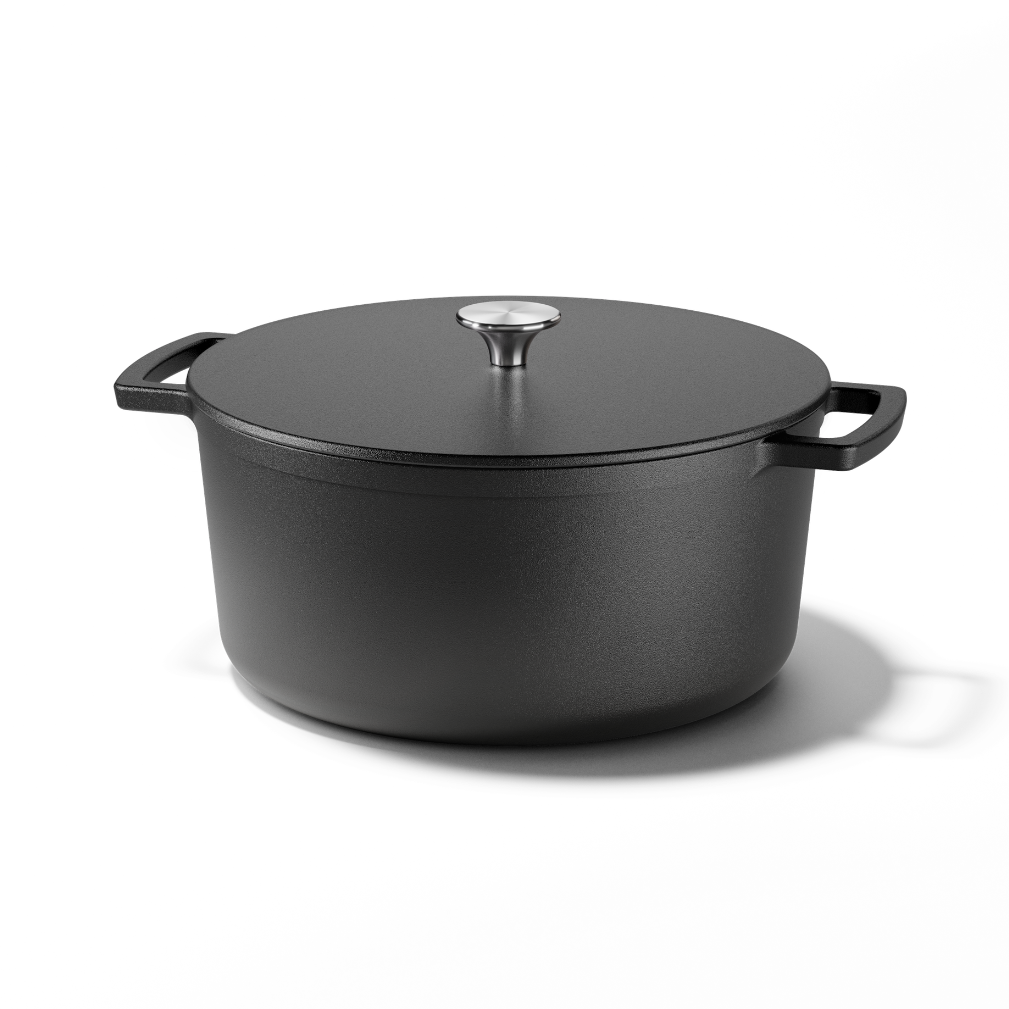 Signature cast iron braiser 28 cm with black lid and dual handles.