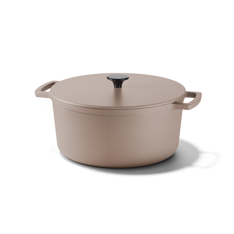 Taupe of Mind cast iron braising pan 24 cm with lid and handles