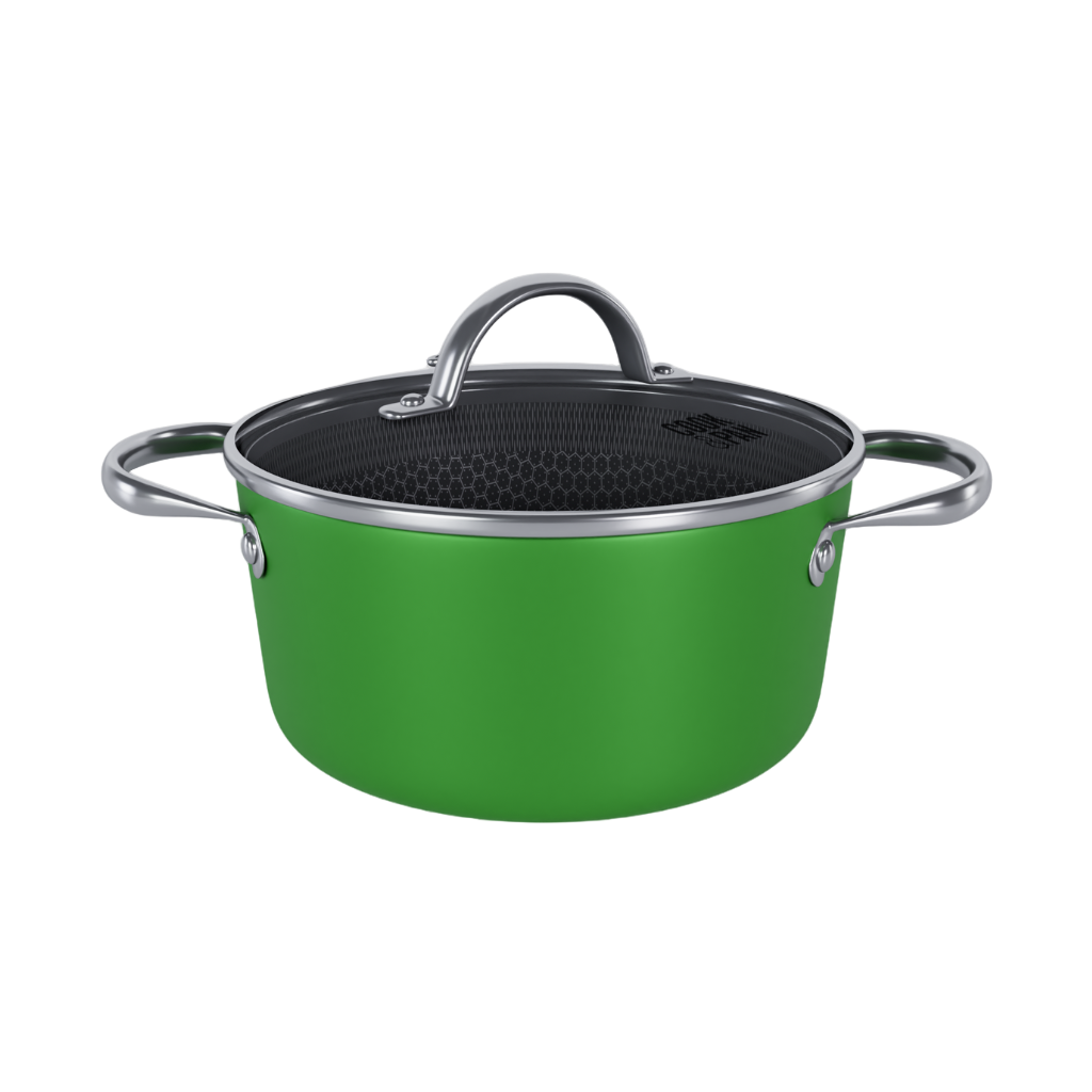 Go Green Honey Cooking pot with lid 24 cm - stainless steel