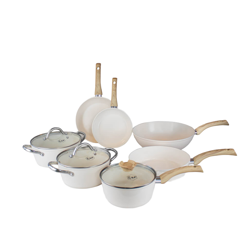 Go Ivory Topfset und Pfannenset, 7-teilig