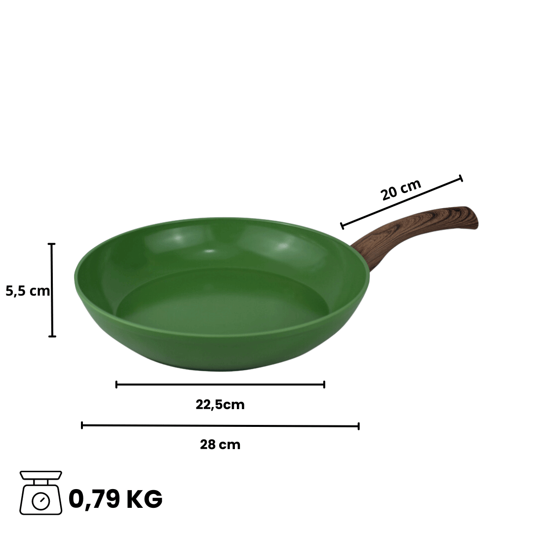 Dimensions de la poêle verte 28 cm | Go Green By C&P