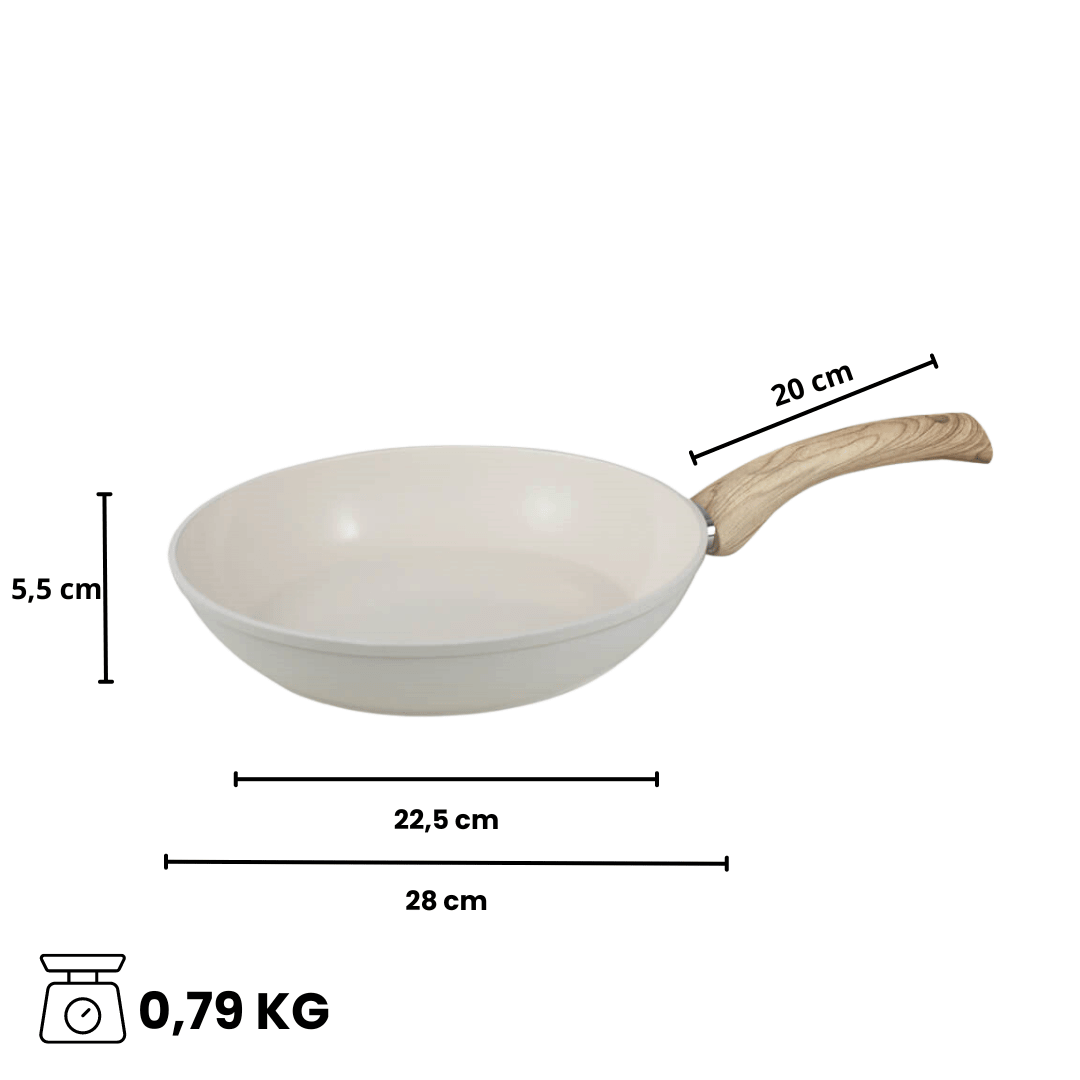 Dimensions de la poêle 28 cm crème | Go Ivory By C&P