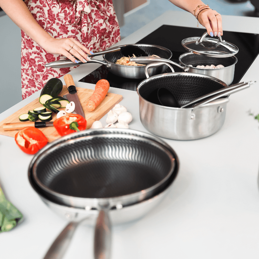 Go Green Honey Cooking pot with lid 20 cm - Stainless steel