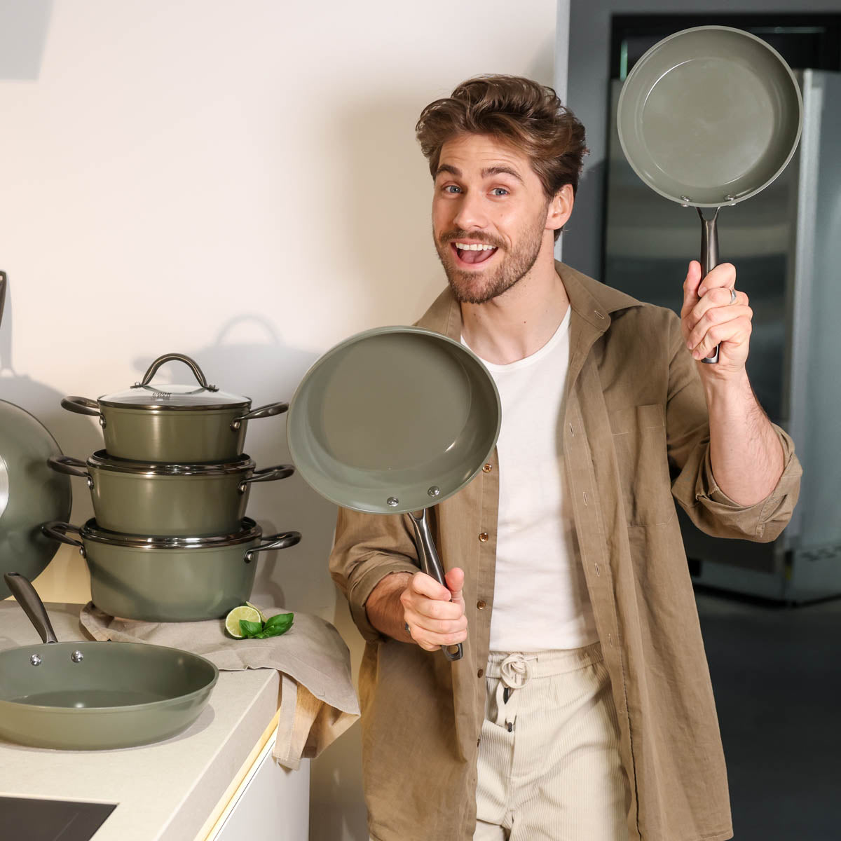 Dark Olive Pfannenset 3-teilig