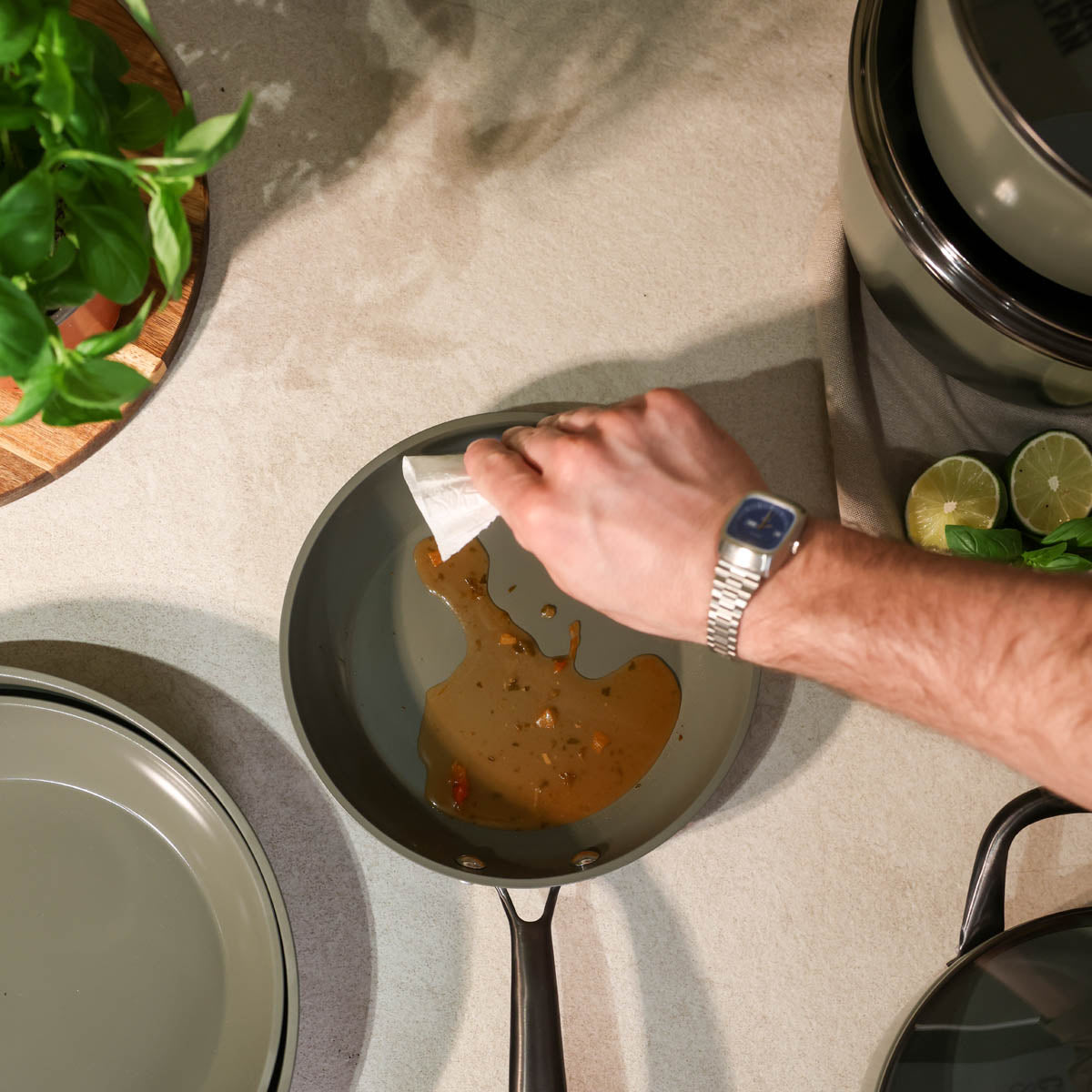 Dark Olive Pfannenset 3-teilig