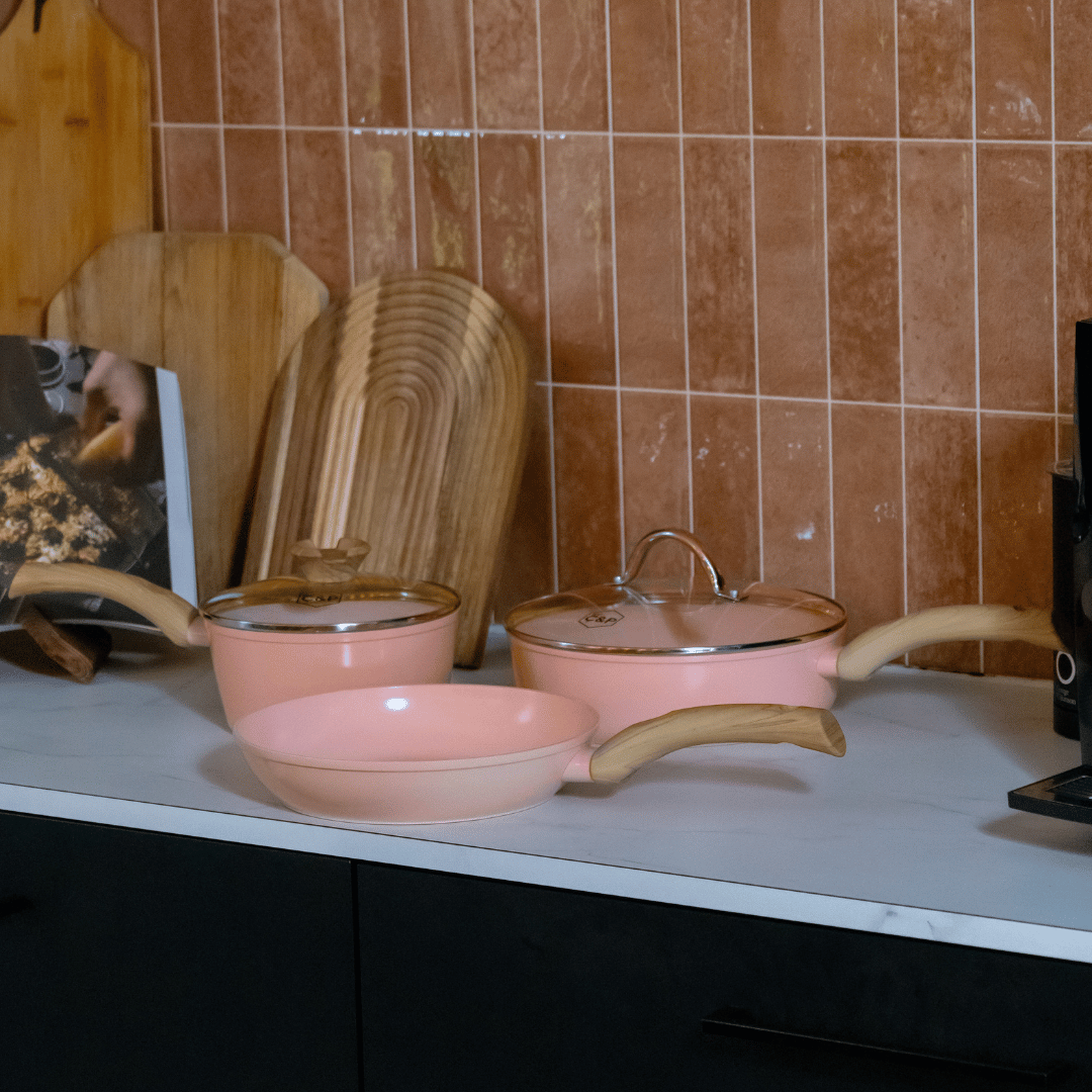 Blush Cookware Set 9-piece