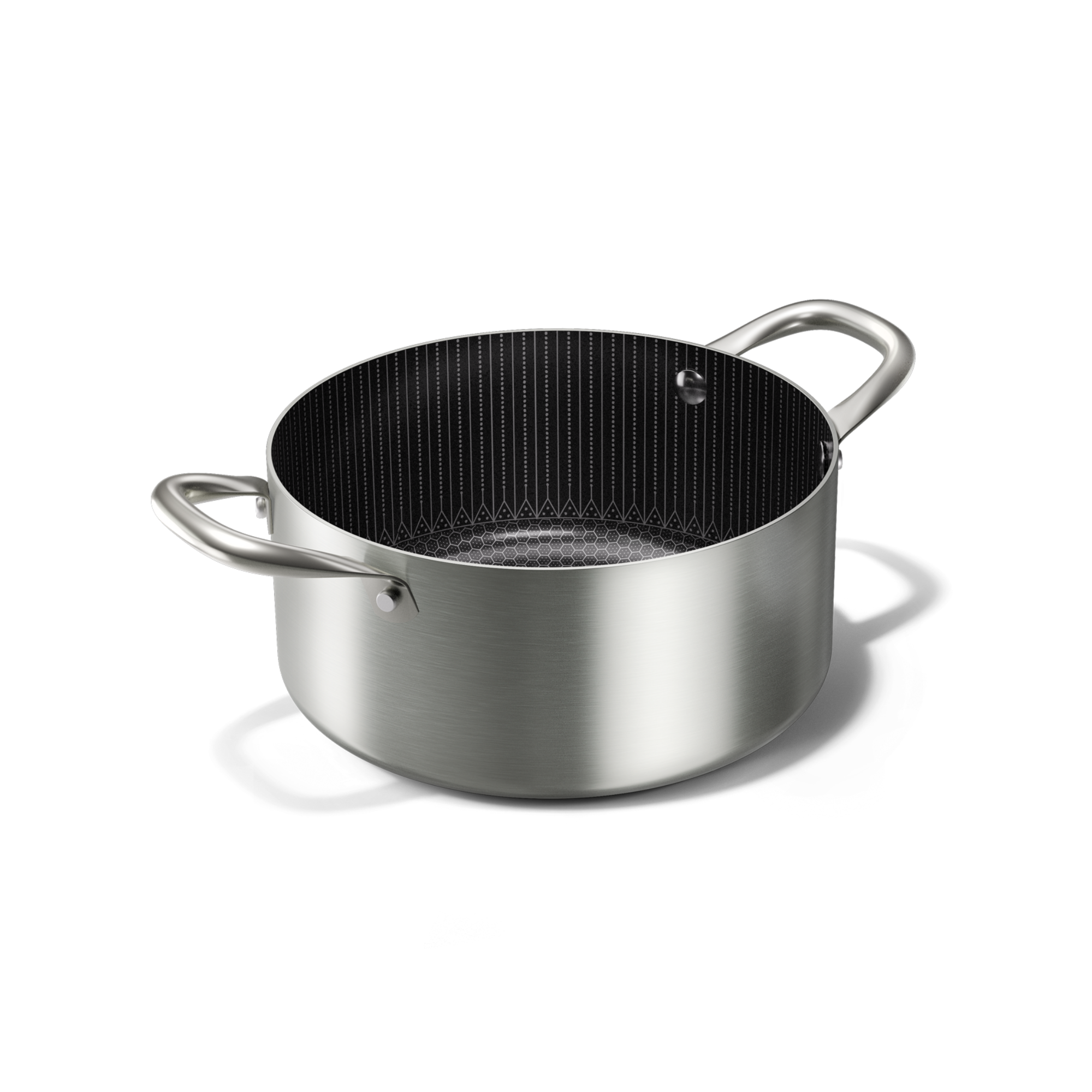 Honey Schmortopf 20 cm mit keramischer Antihaftbeschichtung, silberfarbener Edelstahlkörper und ergonomischen Griffen