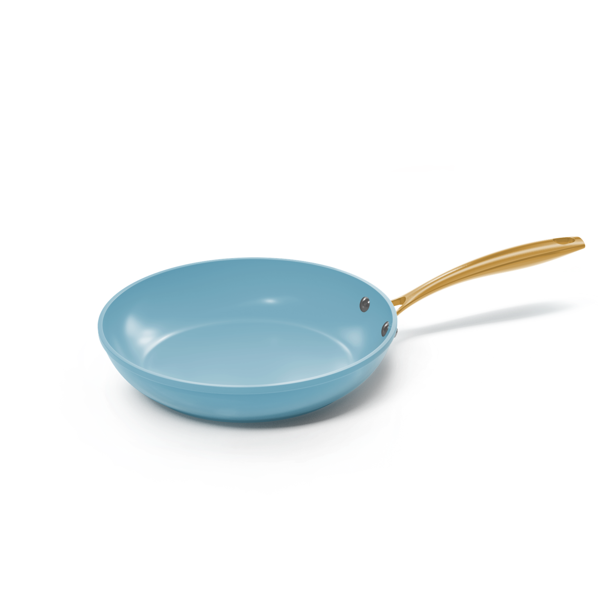 Ocean Blue koekenpan 28 cm met keramische antiaanbaklaag en goudkleurig handvat