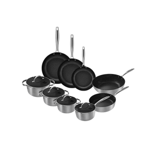 Honey Batterie de cuisine en acier inoxydable 9 pièces