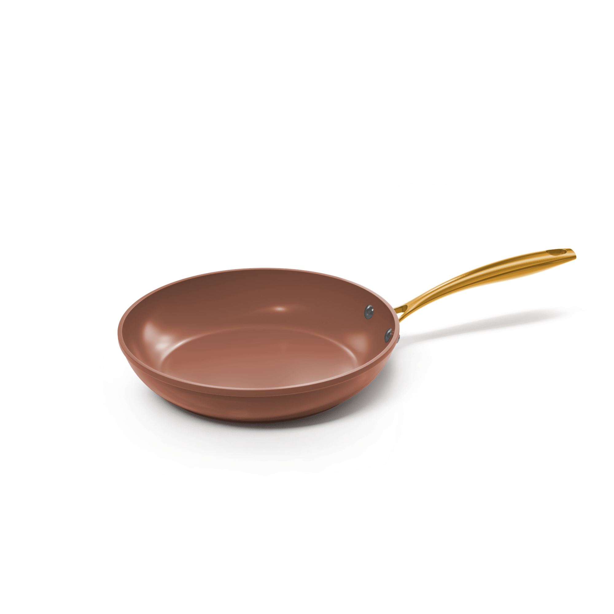Sienna koekenpan 24 cm met terracotta keramische antiaanbaklaag en gouden handvat.