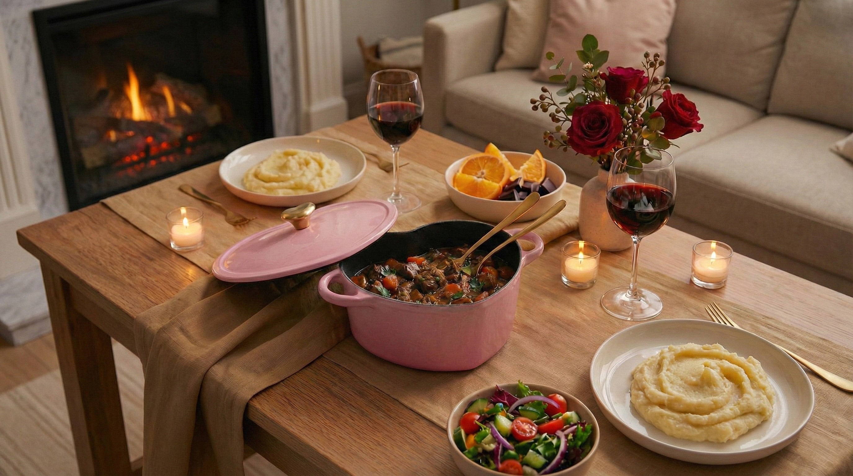 Runderstoof met rode wijn, pure chocolade & sinaasappel