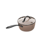 Taupe of Mind Steelpan met glazen deksel 18 cm