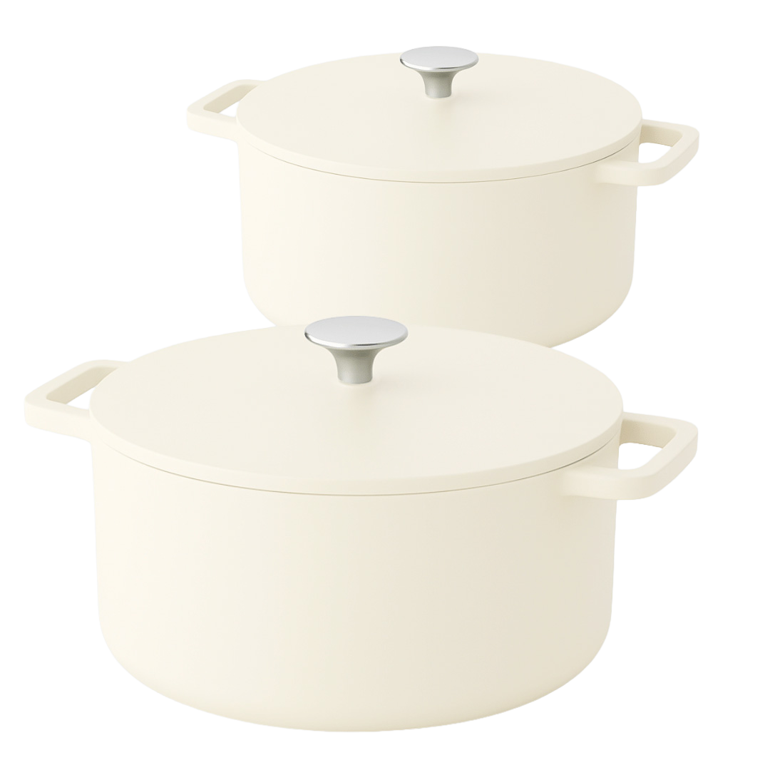 Go Ivory Cast Iron Casserole Set 2-piece