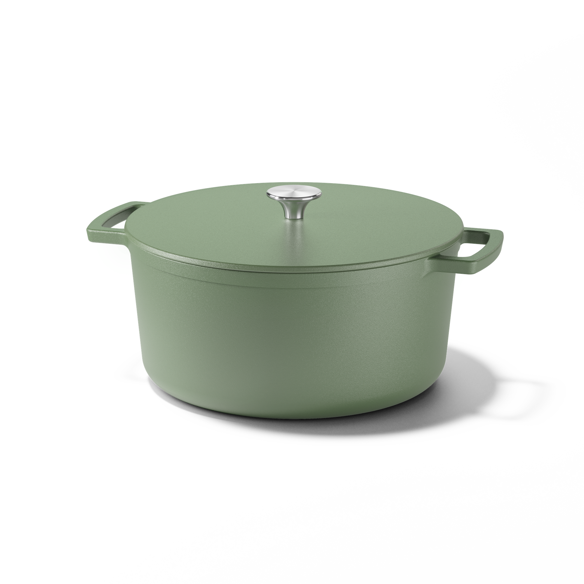 Green cast iron braising pan Nadia Loves C&P, 24 cm, with lid and handles