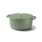 Groene gietijzeren braadpan Nadia Loves C&P van 24 cm met deksel en handgrepen