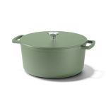 Nadia Loves C&P gietijzeren braadpan 28 cm in saliegroen met deksel en handvaten
