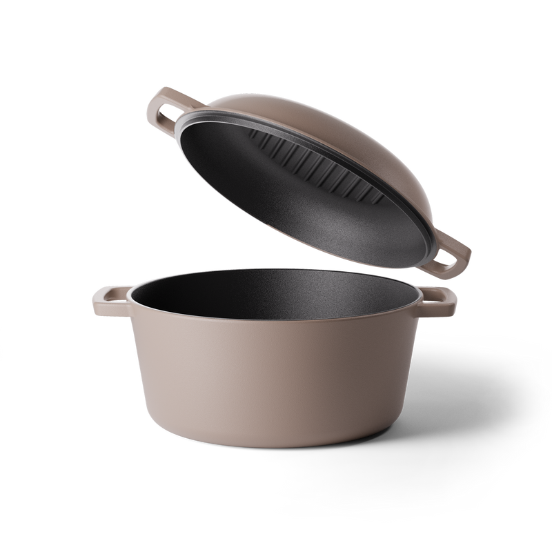 Taupe of Mind 2 in 1 Cast Iron Dutch Oven