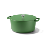 Go Green gietijzeren braadpan 24 cm in groen met deksel en handvaten