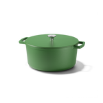 Go Green gietijzeren braadpan 20 cm in groen met deksel en handvaten