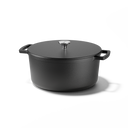 Signature cast iron Dutch oven, 24 cm, in black cast iron with matching lid and knob handle.