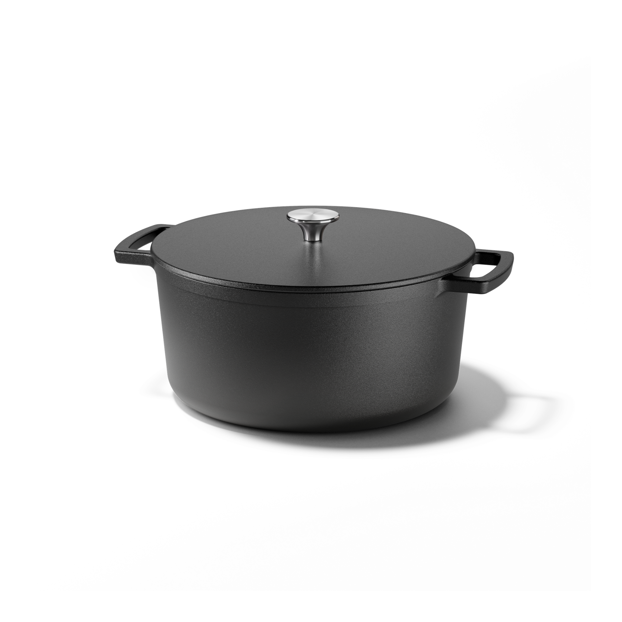 Signature cast iron braising pan, 20 cm, black with lid and two handles