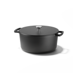 Signature gietijzeren braadpan van 20 cm in zwart met deksel en twee handvaten