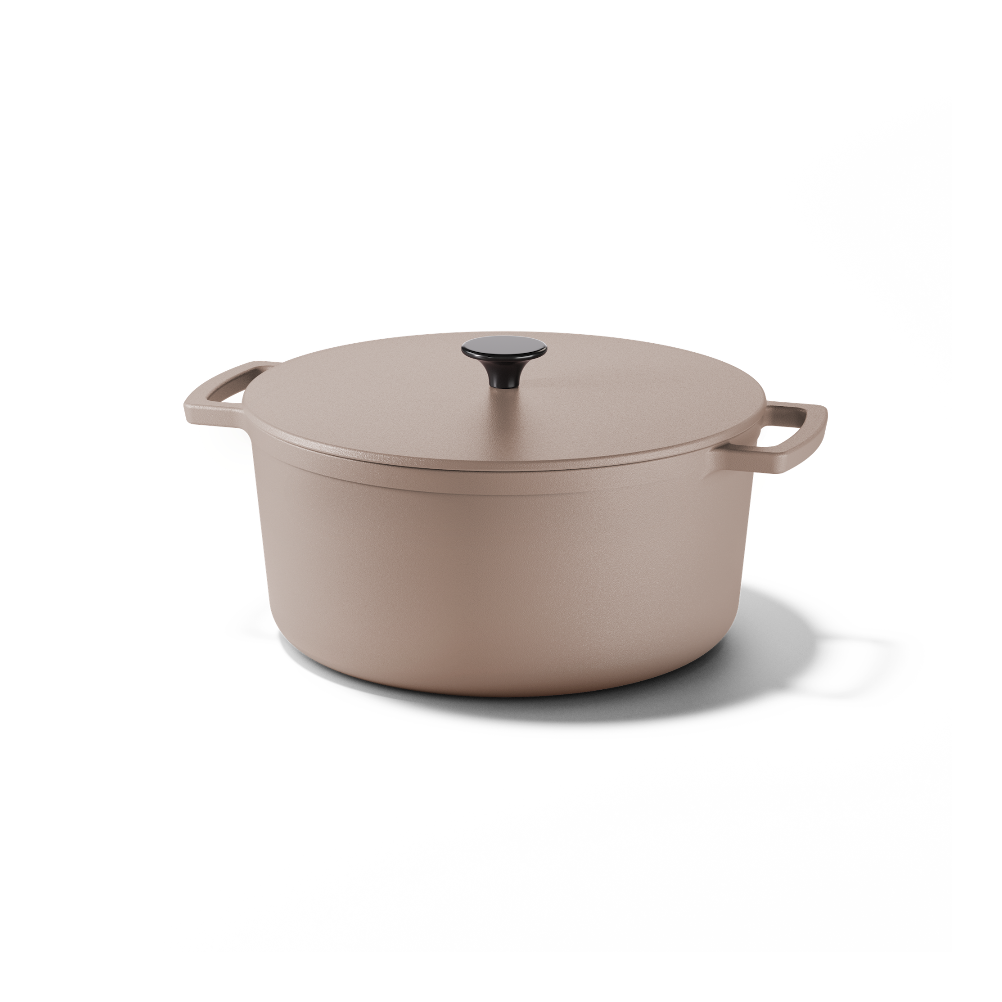 Taupe cast iron Dutch oven, 20 cm, with lid and dual handles