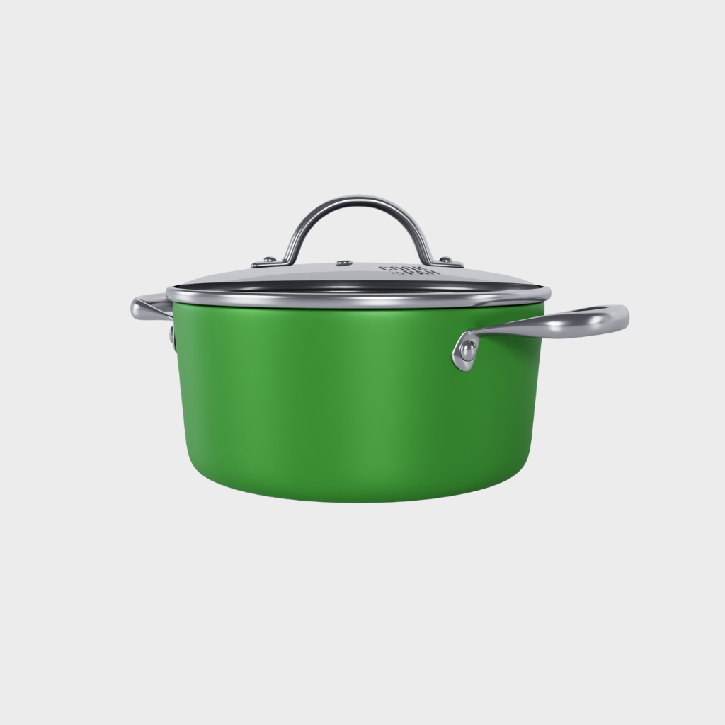 Go Green Honey Cooking pot with lid 24 cm - Stainless steel