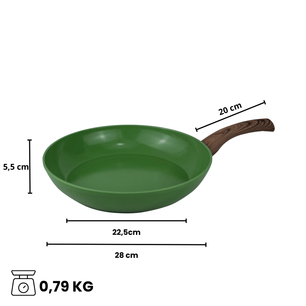 Afmetingen groene koekenpan 28 cm | Go Green By C&P