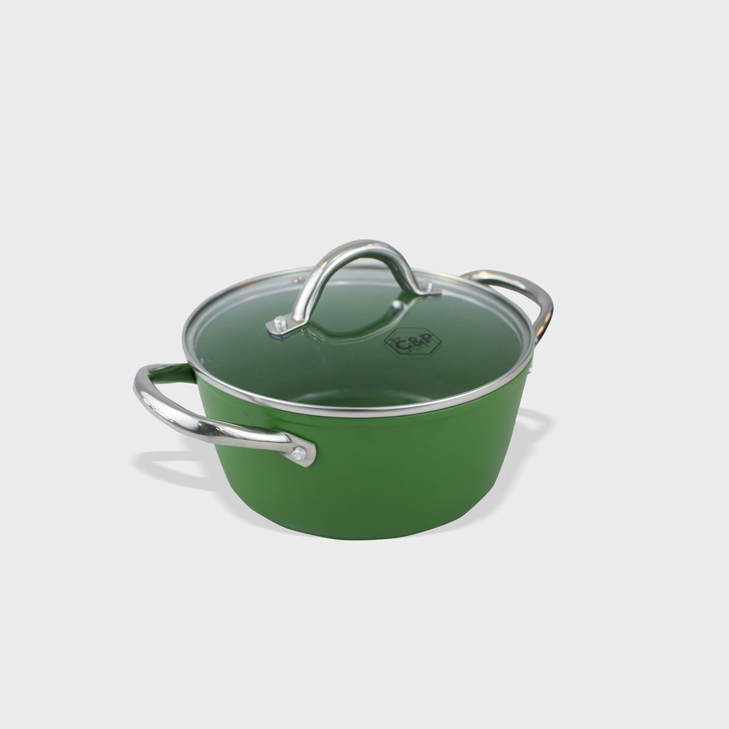 Groene kookpot 20 cm met deksel | Go Green By C&P