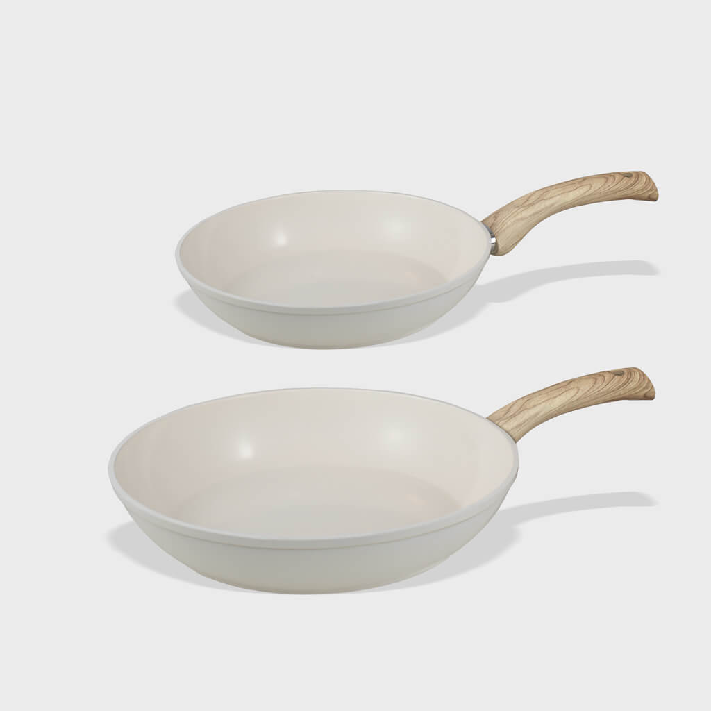 Crème koekenpannen set 2-d0elig (24 en 28 cm ) | Go Ivory By C&P