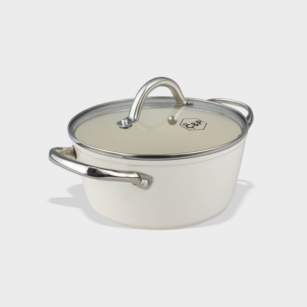 Witte Kookpot 22 cm | Go Ivory By C&P