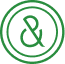 Grünes Cook & Pan ampersand Icon rundes Logo