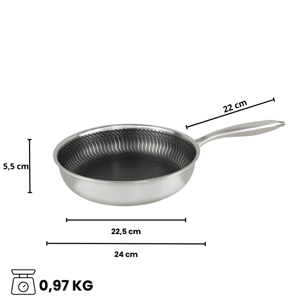 Afmetingen van RVS koekenpan 24 cm | Honey By C&P