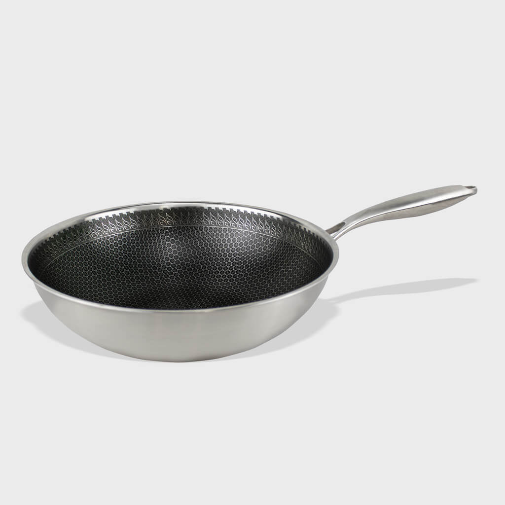 RVS wok pan 30 cm | Honey By C&P 