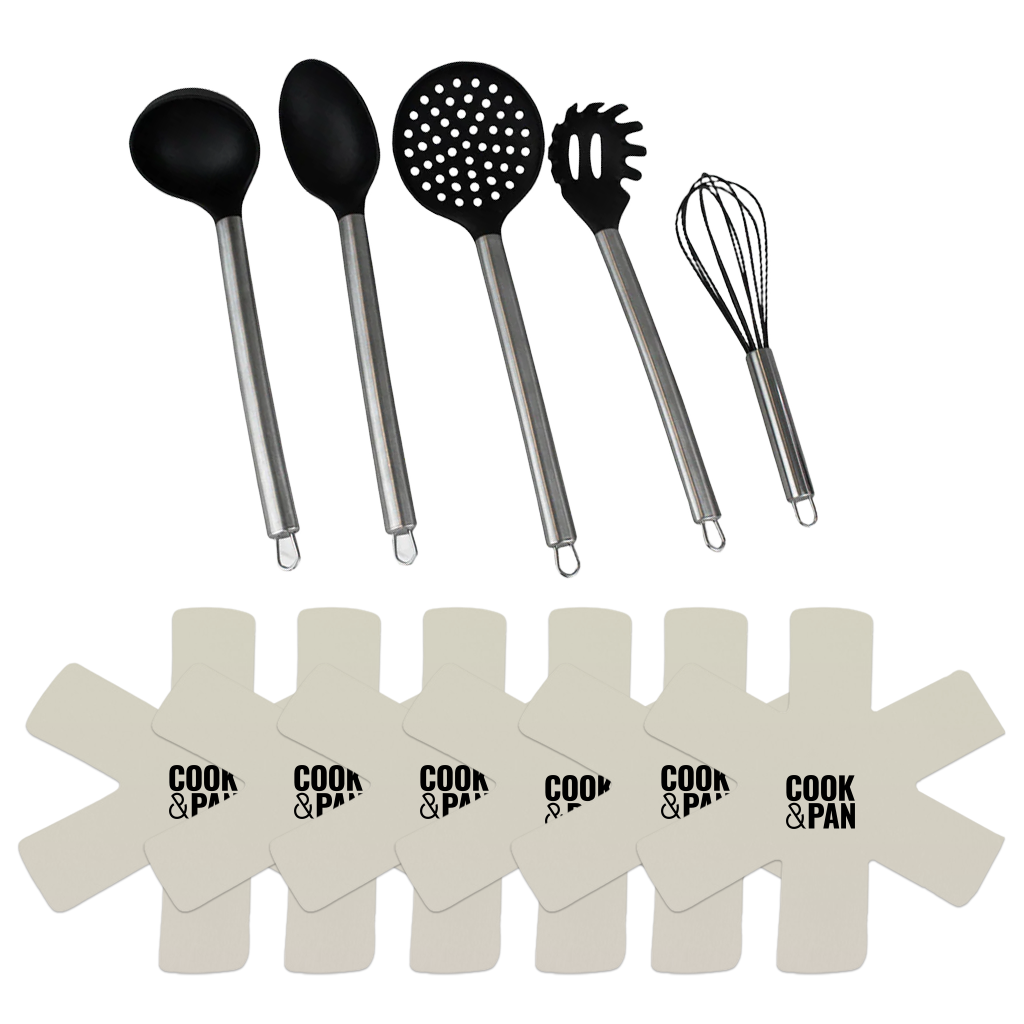 Spatelset + 6 pannenbeschermers - Go Ivory