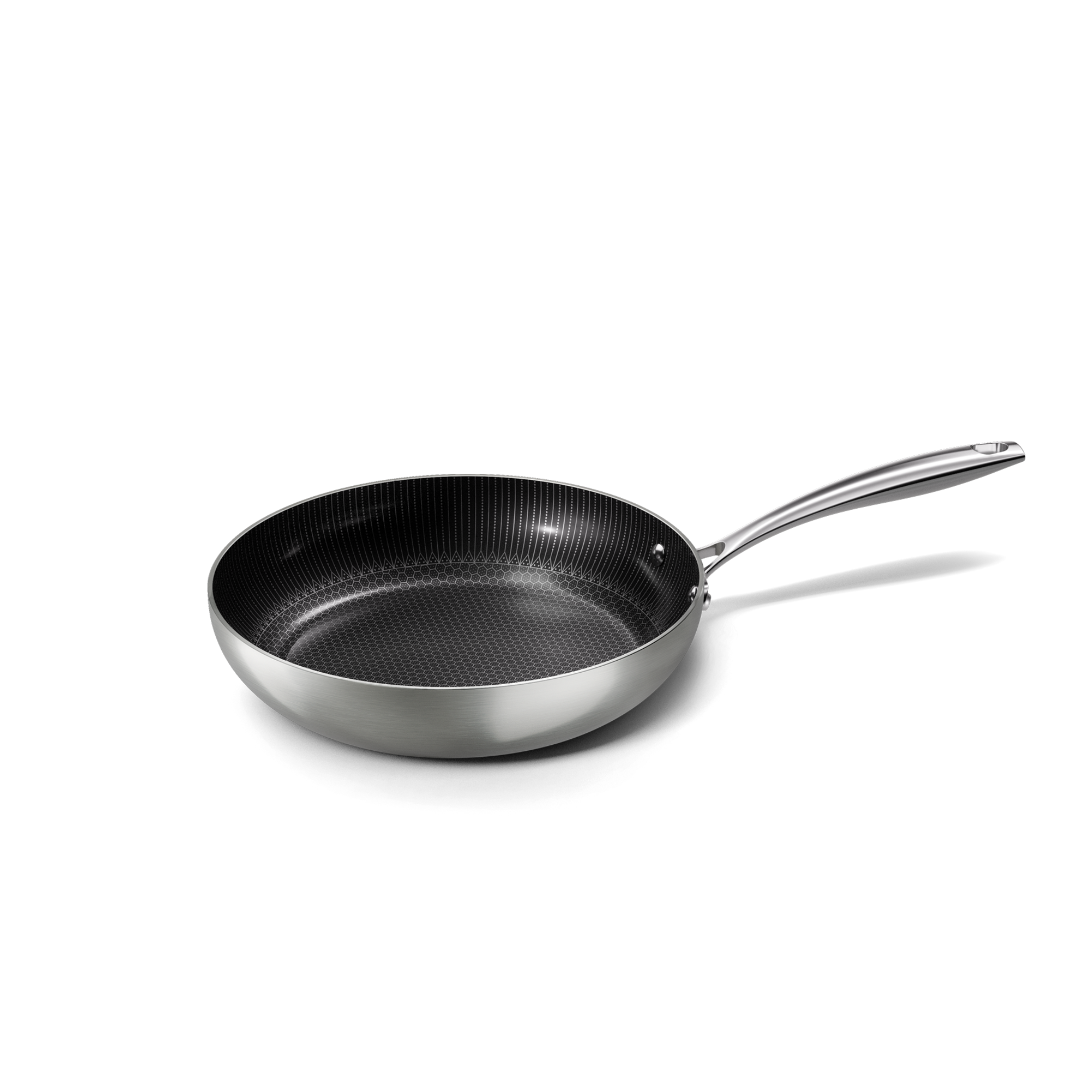 Honey frying pan 24 cm with ceramic non-stick coating and silver aluminium body