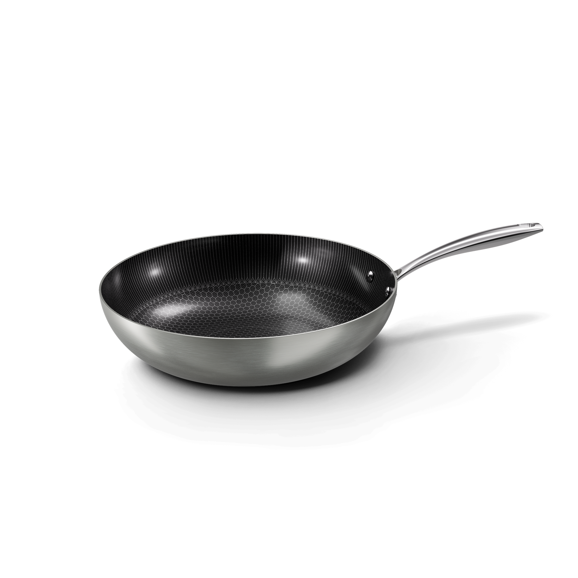 Honey wokpan 30 cm met keramische antiaanbaklaag en roestvrijstalen handvat