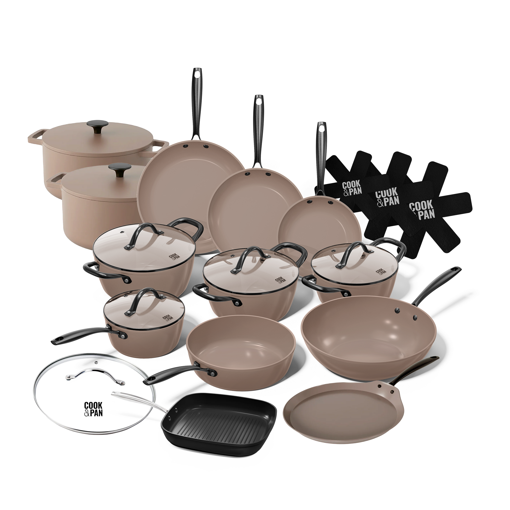 Taupe of Mind Topfset und Pfannenset 15-teilig